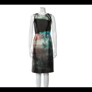 McQ Alexander McQueen Pencil Abstract Printed Silk Dress